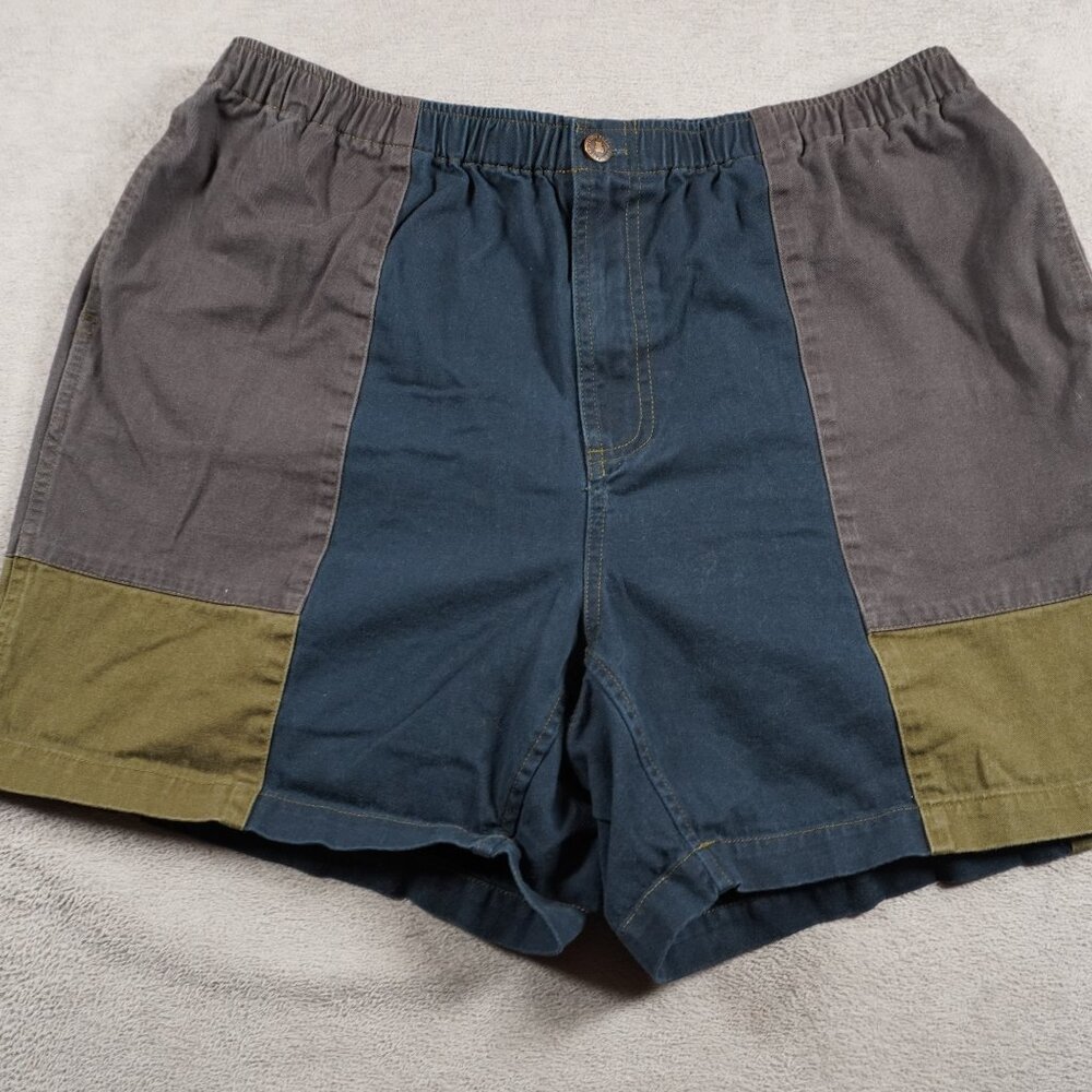 Teddy Fresh Shorts Mens 2XL Multicolor Colorblock Chino Bear Patch 5" Inseam